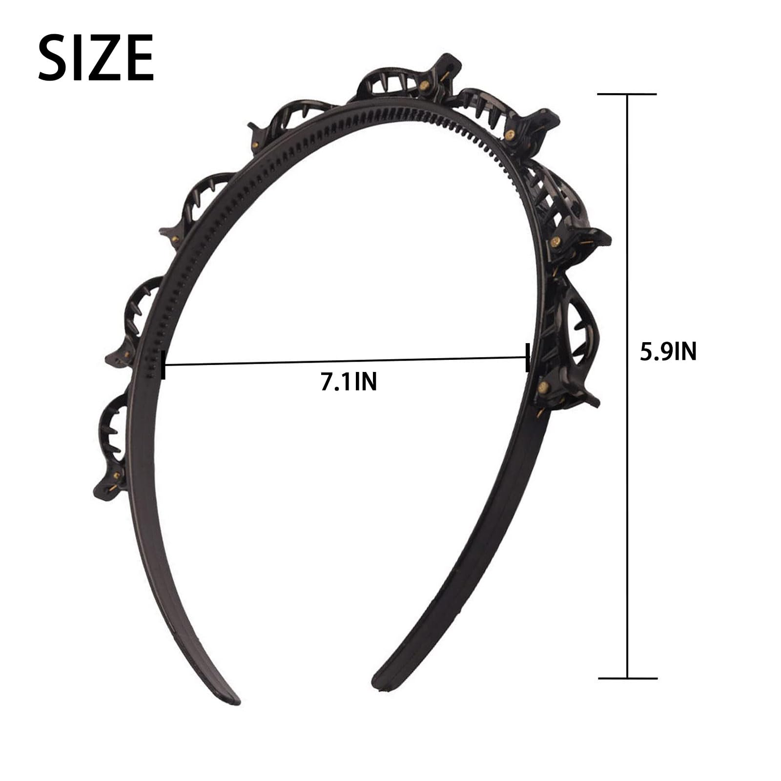 SSKHE 2PCs Headband with Clips, Twist and Clip, Korean Braided, Hairpin, DIY Non-slip - Image 2