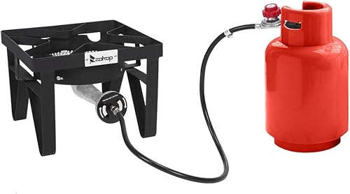 Miniatura 5 de Quemador de propano para exteriores, estufa de propano de 200,000 BTU con regulador de 0-20 PSI, quemadores al aire libre para cocinar quemador de