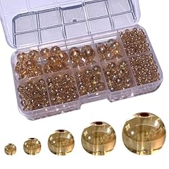 Round Glass Beads: Champagne Golden