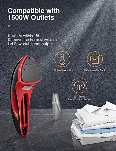 Défroisseur Vapeur, 15s Chauffage rapide, 1500W Vertial and Horizontal 2 en 1, 12mins Vapeur Continue and Stable,Fer à Repasser Portable, Convient à la plupart des textiles Défroisseur Vapeur, 15s Chauffage rapide, 1500W Vertial and Horizontal 2 en 1, 12mins Vapeur Continue and Stable,Fer à Repasser Portable, Convient à la plupart des textiles