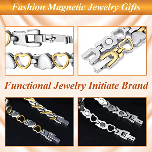 Vicmag 2Pcs Magnetic Bracelets For Women Titanium Steel With Magnets Jewelry Gift With Adjustment Tool #TOP3