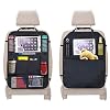 Uraqt Autostoelbeschermer, 2 stuks voor de achterbank, autostoelorganizer voor kinderen, doorzichtige iPad-tablethouder…
