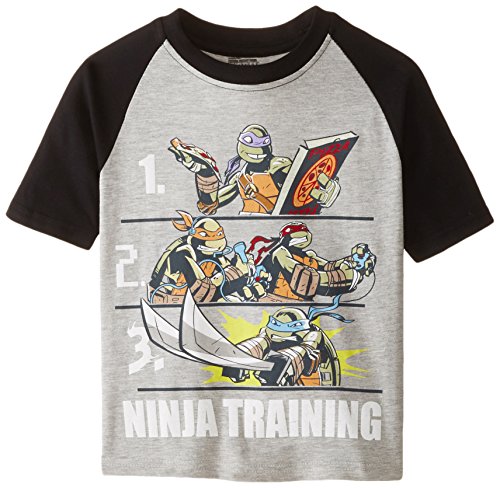 Nickelodeon Little Boys' Teenage Mutant Ninja Turtles Group Shot Raglan Tee