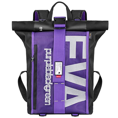 FIREFIRST Neon Genesis EVANGELION Mochila Impermeável Roll-Top de 17 Polegadas
