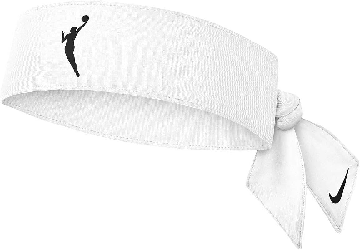 Nike Women's WNBA Head Tie Headband (White/Black, One Size)