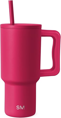 Miniatura 72 de Simple Modern Colección Trek Vaso de 40 fl oz con asa y tapa con popote, botella de agua reutilizable de acero inoxidable, aislada, de viaje, apta