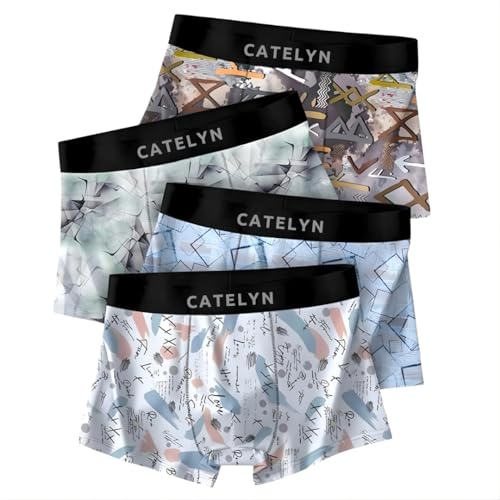 Image of CATELYN Ultra-Soft Nylon Breathable Stretch Trunks Men's Premium Printed Innerwear for Daily Comfort Men Sweatproof (Pack of 4)