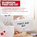 10 Person First Aid Kit - OSHA and ANSI Class A Compliant, Fully stocked Emergency Kit for Home, Office or Construction site