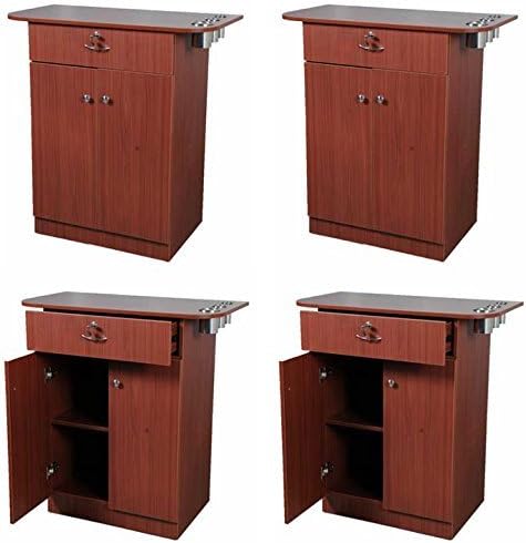 4 Barber Styling Station Package with Storage - Cherry