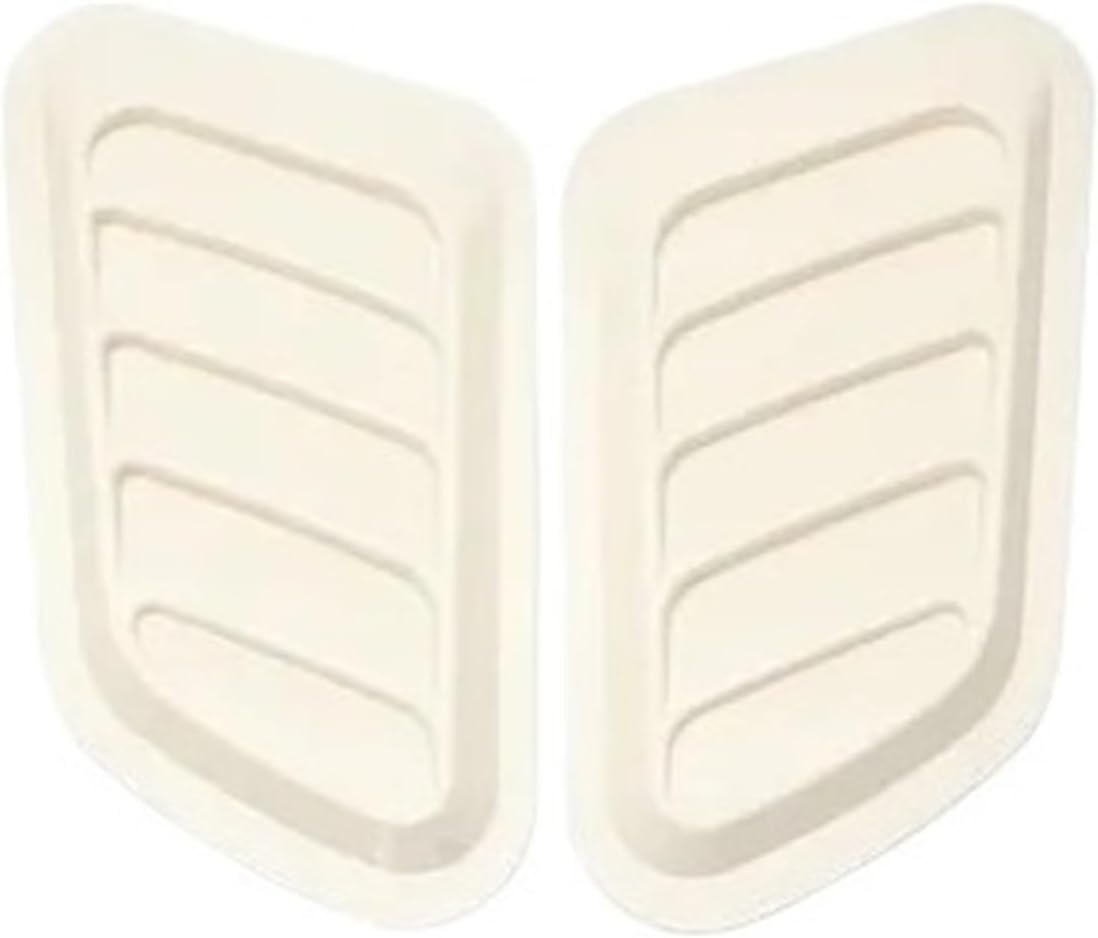 2PCS/Set Front Hood Side Air Flow Vent Intake Scoop Hole Cover Decoration Trim Sticker Compatible with Ford F-150(White)