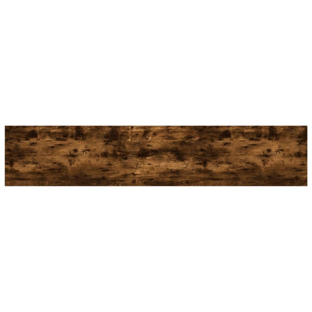 Regały ścienne, zestaw 4 sztuk, dąb wędzony, 100 x 20 x 1,5 cm, materiał drewnopochodny, wszechstronne miejsce do przechowywania, organizer do salonu, biura, piwnicy, garażu, kuchni, łazienki