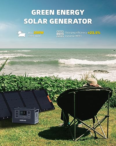 DEENO X1500 Portable Power Station with 200W Solar Panel, 1036Wh LiFePO4 (LFP) Battery, 1500W AC Outlets Solar Generator for Outdoors, Camping, RVs, Home Backup Power - Image 6