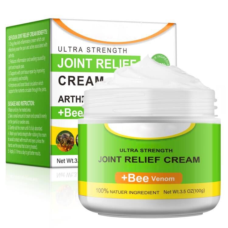 Joint & Muscle Cream 100g Bee Venom Cream Maximum Strength Formula for Knee Back Neck Hands & Feet