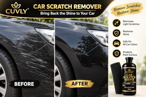 Image of Car Scratch Remover Wax Polish for Vehicles | Repair Deep Scratches Swirl Remover and Paint Restorer Kit with Microfiber Cloth Polishing & Waxing Set for Cars, Bikes & Ev's 300ML