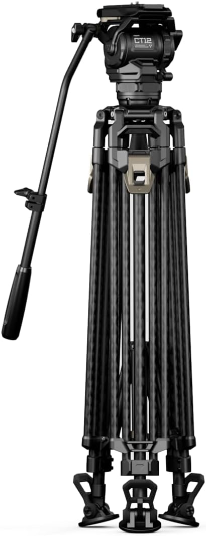 Tilta CT12 75mm Cine Fluid Head with 2-Stage One Touch Carbon Fiber Tripod Legs - Space Gray (12KG)