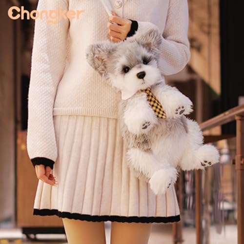 Image of Chongker Dog Shaped Backpack, Handmade Realistic Stuffed Animals Backpack, Cute Dog Plush Bag
