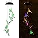 AVEKI Solar Wind Chimes Outdoor, Color-Changing Solar Mobile Wind Chime Waterproof Solar Powered LED Hanging Lamp for Outdoor Garden Festival Decoration (Hummingbird)