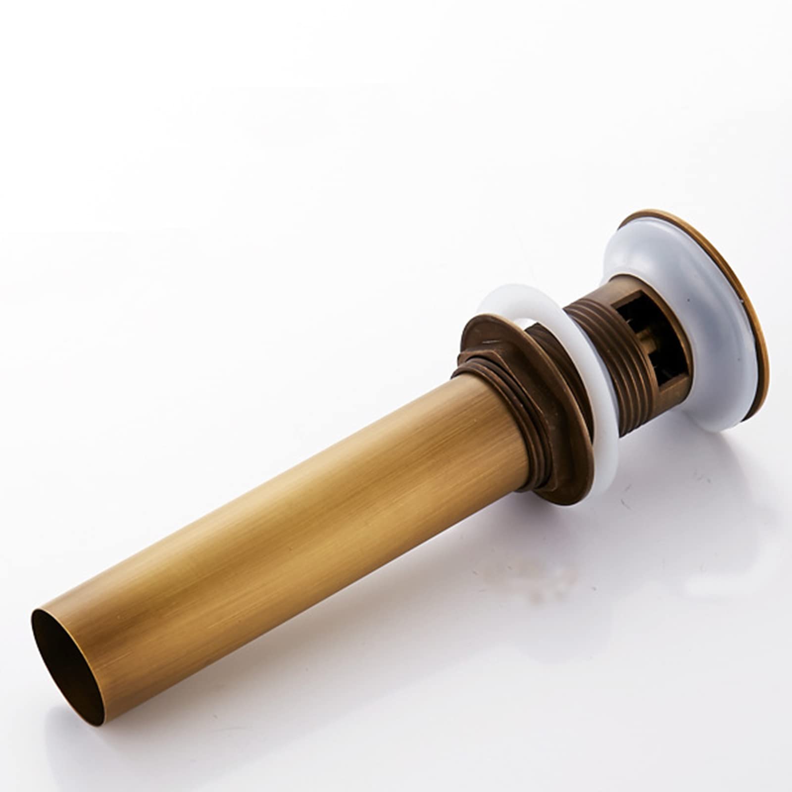 Tapón de Lavabo, tapón de Lavabo emergente, Tapón de desagüe Universal de latón Antiguo for Fregadero de Cocina y baño con botón pulsador de desbordamiento.(A)