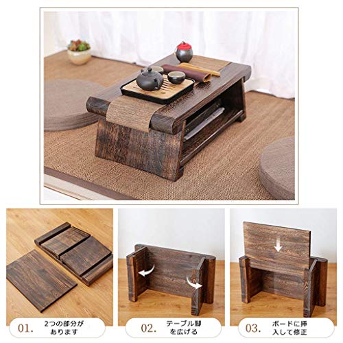 Table basse style japonais ergonomique avec rangement intégré - 6