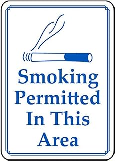 Smoking Permitted In This Area Sign Facility Signs No Designated D3 Metal Tin – 12 x 16 Inch for Home or Work