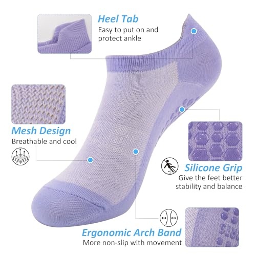 Image of 7 Pairs Pilates Socks with Grips for Women