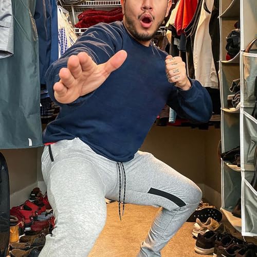 Image of ZENWILL Mens Tapered Workout Running Pants, Jogger Training Sweatpants Slim Fit with Zip Pockets