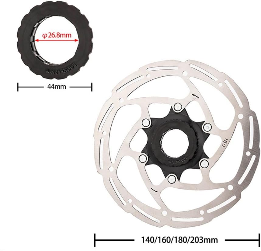 DEORE XT RT-MT800 Disc Brake Rotor Center Lock 140/160/180/203mm Ice Point Technology Lightweight MT800 Bicycle Disc Brake Bike (203mm)