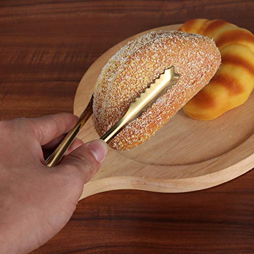 BESTONZON 4 peças de pinças de aço inoxidável de 15 cm, mini pinças de alimentos para servir, pinças