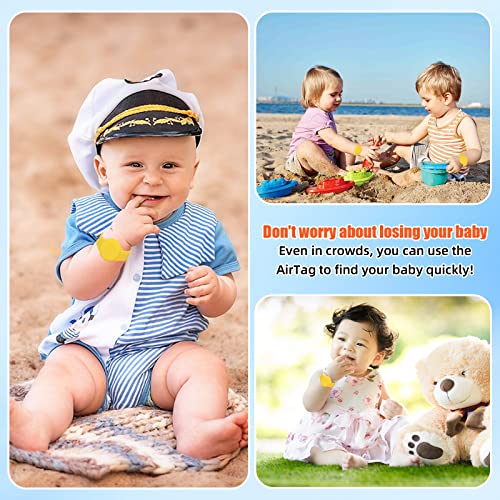 Kids Waterproof Airtag Bracelet Compatible with Apple AirTag, Hidden Silicon Protective Case for Air Tag GPS Tracker Holder, Adjustable Anti-Lost Watch Band for Toddler Child (Yellow) by Tyanuzz - Image 6