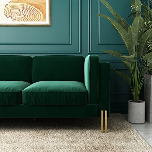 Anttybale 95" Sofa For Living Room,3-Seater Modern Velvet Couch With Armrests (Green) #TOP3