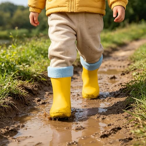 Bottes de pluie fille imperméables légères avec semelle crantée