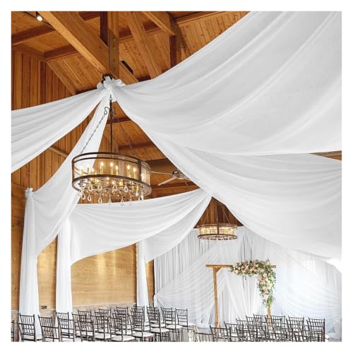 Drapé de plafond de mariage lilas pour masquer les structures et embellir la salle