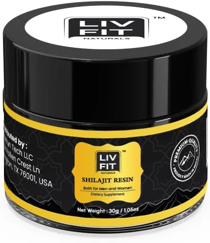 Liv Fit Shilajit Resina  1.06 oz  Shilajit del Himalaya 100% puro para hombres y mujeres  Energía natural, resistencia y potenciador de vitalidad