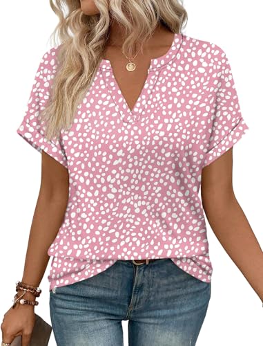 Image of WIHOLL Womens Blouses Spring Tops Short Sleeve Shirts Dressy Casual Summer Vacation Fashion Clothing 2026