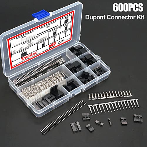 Kit de conectores Pin 2.54mm 600 piezas Twidec miniatura 3