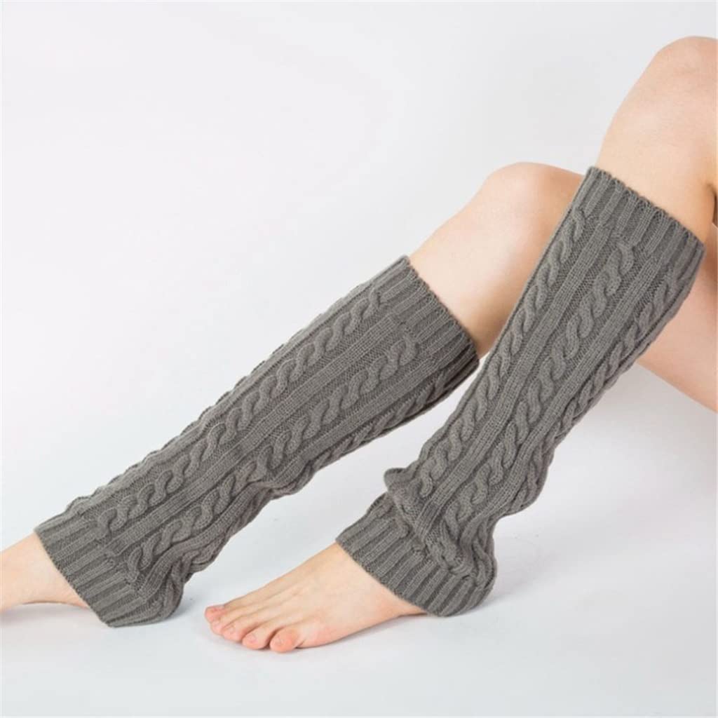 Zimowe długie ciepłe ocieplacze na nogi dla kobiet Knitting podkolanówki damskie skarpety do butów (kolor: C, rozmiar: 40 cm) (C 40 cm)