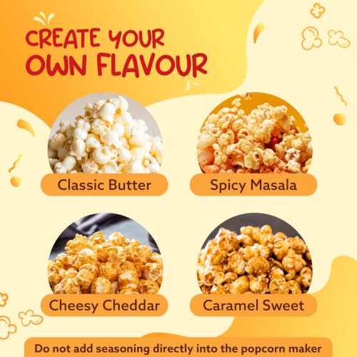 Image of AGARO Delite Electric Popcorn Maker, 1200W Hot Air Popper, Oil-Free Healthy Snacks for Kids in 2 Minutes, 90% Popping Rate, Measuring Cup Included, Family Party, 1 Year Replaceable Warranty