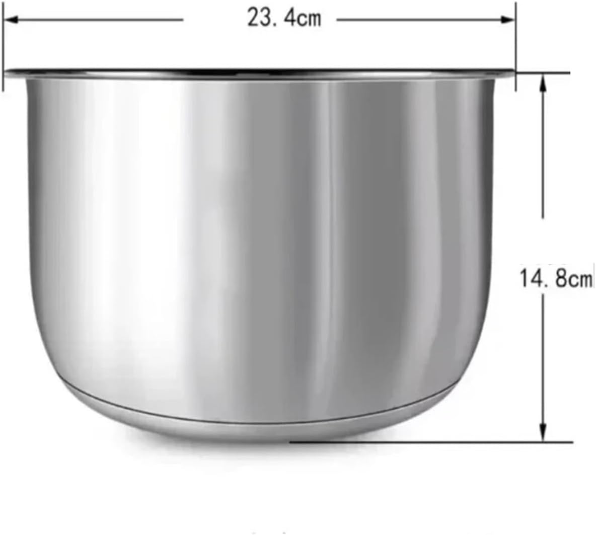 Rice Cooker 304 Stainless Steel Inner Pot,Compatible For Midea，3L 4L 5L Thickened FS3010/70 Inner Pot(5L 23.4X14.8)