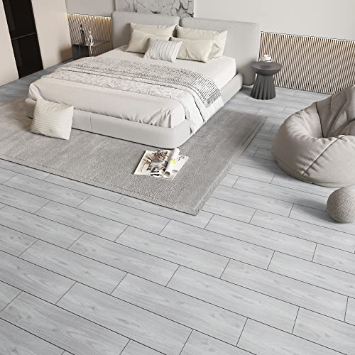 Chihut 16-Pack Natural Grey White Wood Vinyl Plank Flooring 6''X36'' Waterproof Peel And Stick Floor Tile Wood Look Planks For Bathroom Kitchen Self Adhesive Laminate Flooring Planks For Bedroom Floor #TOP4