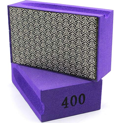 1x Schleifschwamm Körnung 400 Handschleifpad Diamantpad Schleifpad zum schleifen oder entgraten von Fliesen, Keramik, Glas, Marmor, Natur- oder Kunststein