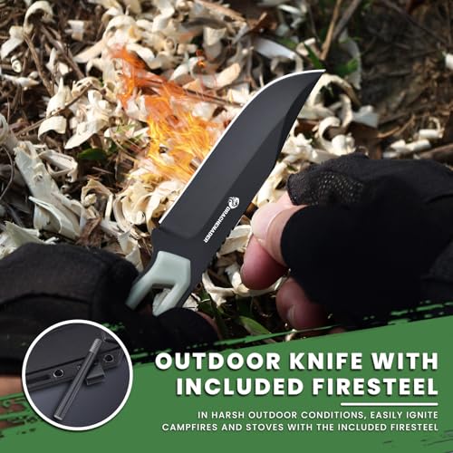 Detaillierter Blick auf den rutschfesten G10-Griff des DRACHENADER Gürtelmessers