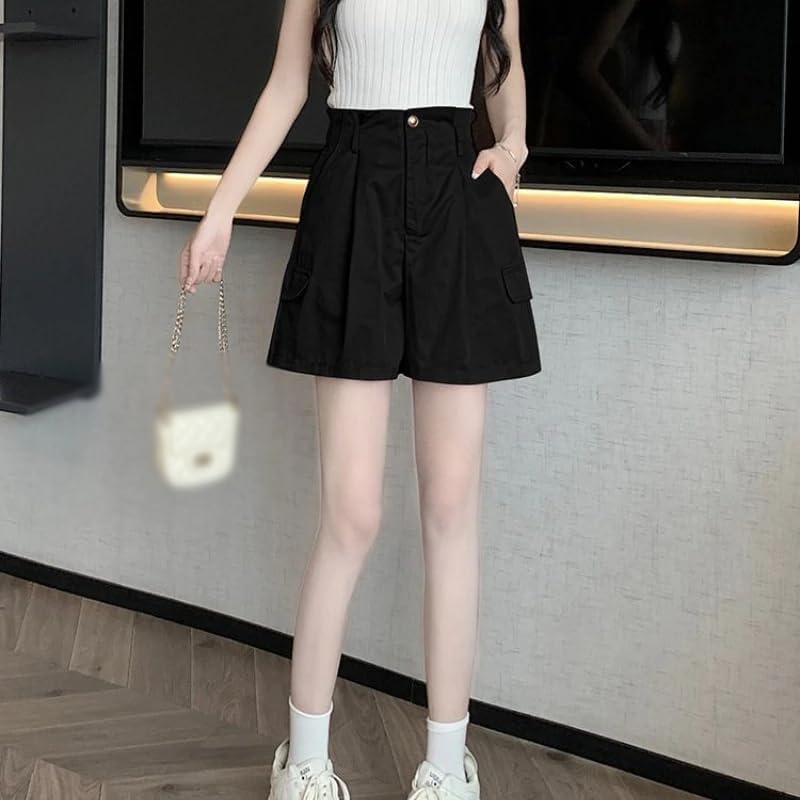 Japanese Style Cargo Shorts for Women High Waist Women Short Pants