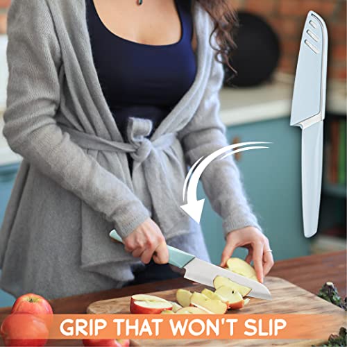 Vumum 4 Inch Paring Knife Set Of 4 With Shealth Covers Sharp Knives With Stainless Steel Blade And Pp Handle For Cutting Vegetables, Fruits #TOP3