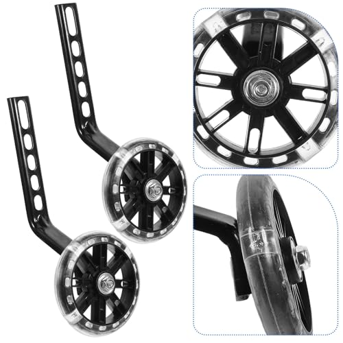 Ruedas de Entrenamiento ibasenice para Bicicleta, Juego de 2 Piezas, Estabilizadores Ajustables Negros con Ruedas de Equilibrio Parpadeantes Resistentes al Desgaste miniatura 7