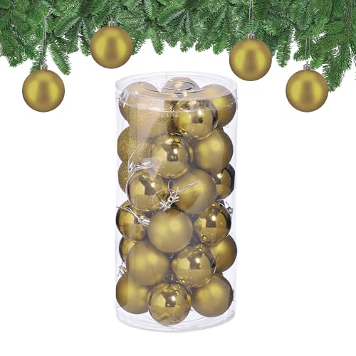 Relaxdays Weihnachtskugeln im 30er Set, Kunststoff, D: 6 cm, runde...