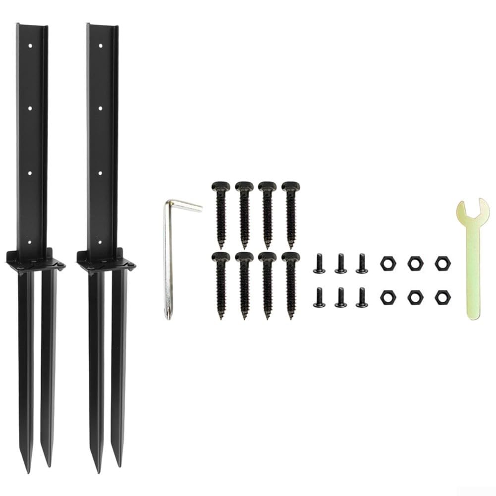 Anclaje Poste Valla para acero Grueso Clima Anclaje Poste Valla(2PC) | Metal grueso antioxidante, protege contra óxido, durabilidad larga, uso exterior, para resistencia elementos