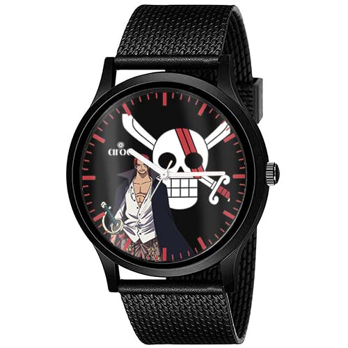 AROA Watch New Watch for One Piece Red Hair Shanks Black Metal Type Rubber Analog Watch Black Dial for Men Stylish Watch for Boys (B0BZLNZKNH) Amazon Price History, Amazon Price Tracker