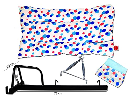 VParents-Preemie-Baby-Swing-Cradle-with-Mosquito-Net-Spring-and-Metal-Window-Cradle-Hanger-Blue