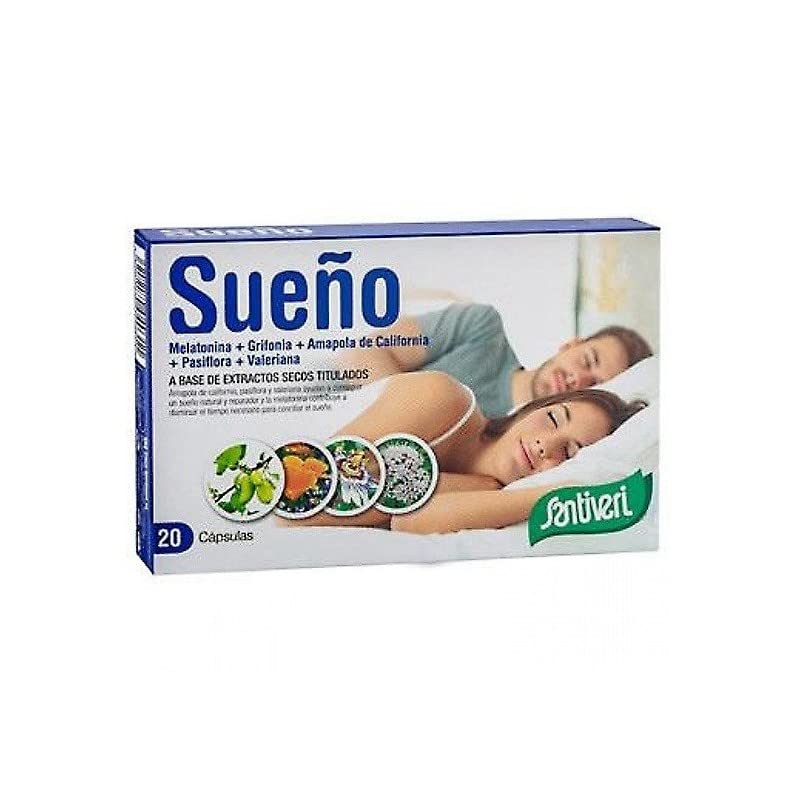 SANTIVERI – Sueño cápsulas / 20 cápsulas con melatonina, grifonia, amapola de california,...