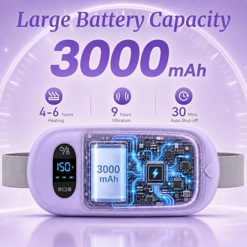 Image of Portable Heating Pad for Cramps Upgraded Cordless Electric Period Heat Pad for Back Menstrual Belt 6 Heat 6 Massage Mode Gifts for Women Girl Her Girlfriend